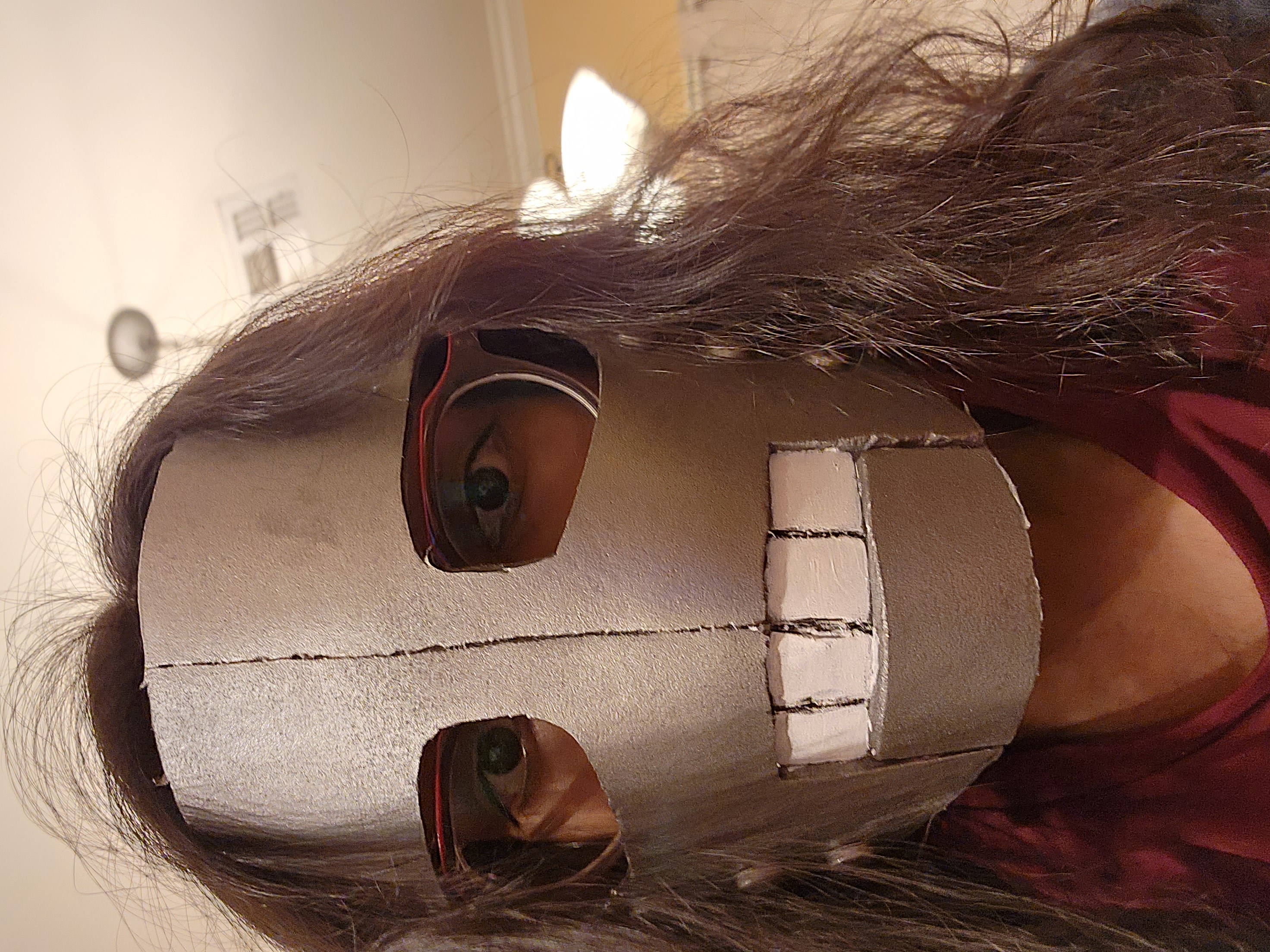 Wearing the completed mask