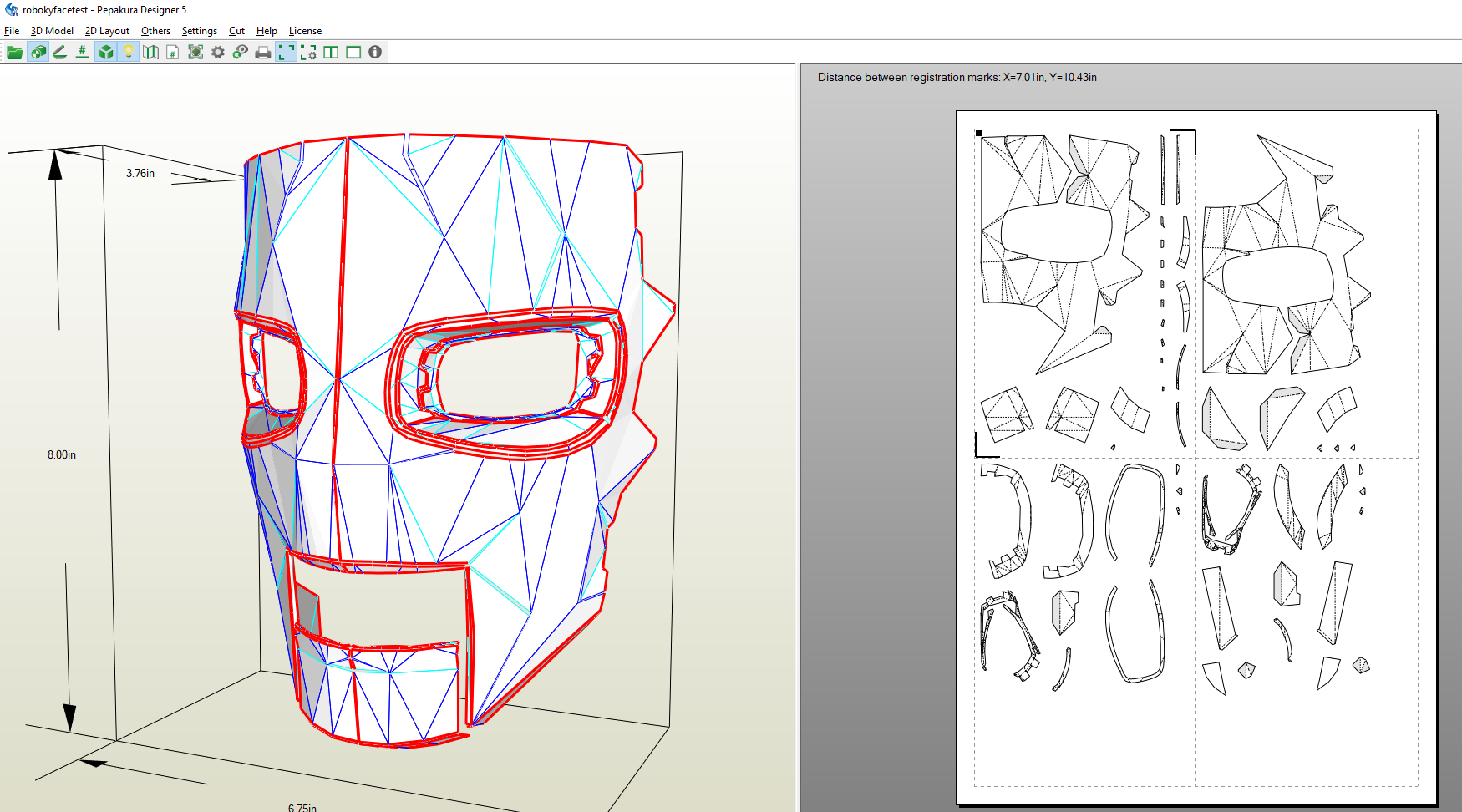 Generating template by flattening the model