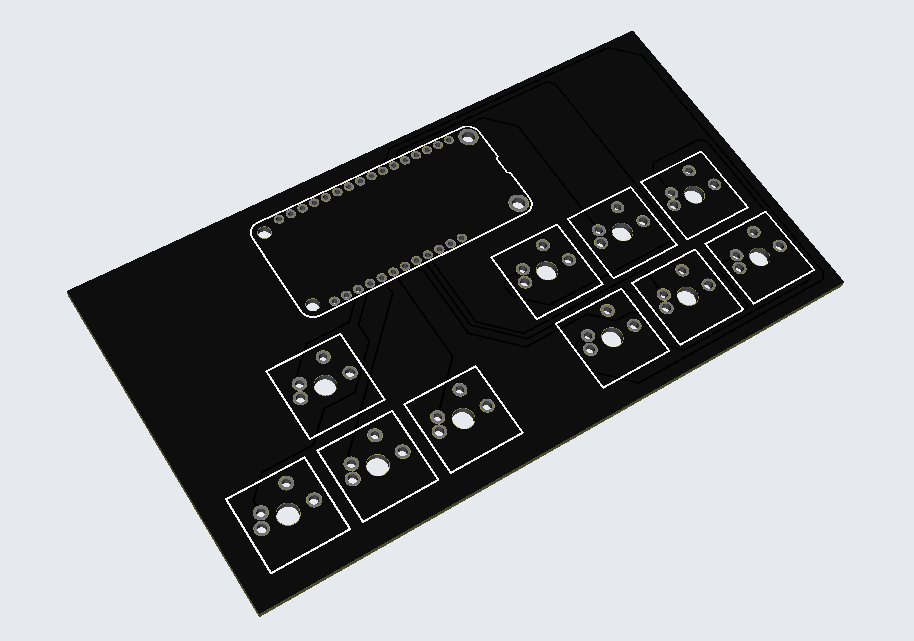3D render of PCB