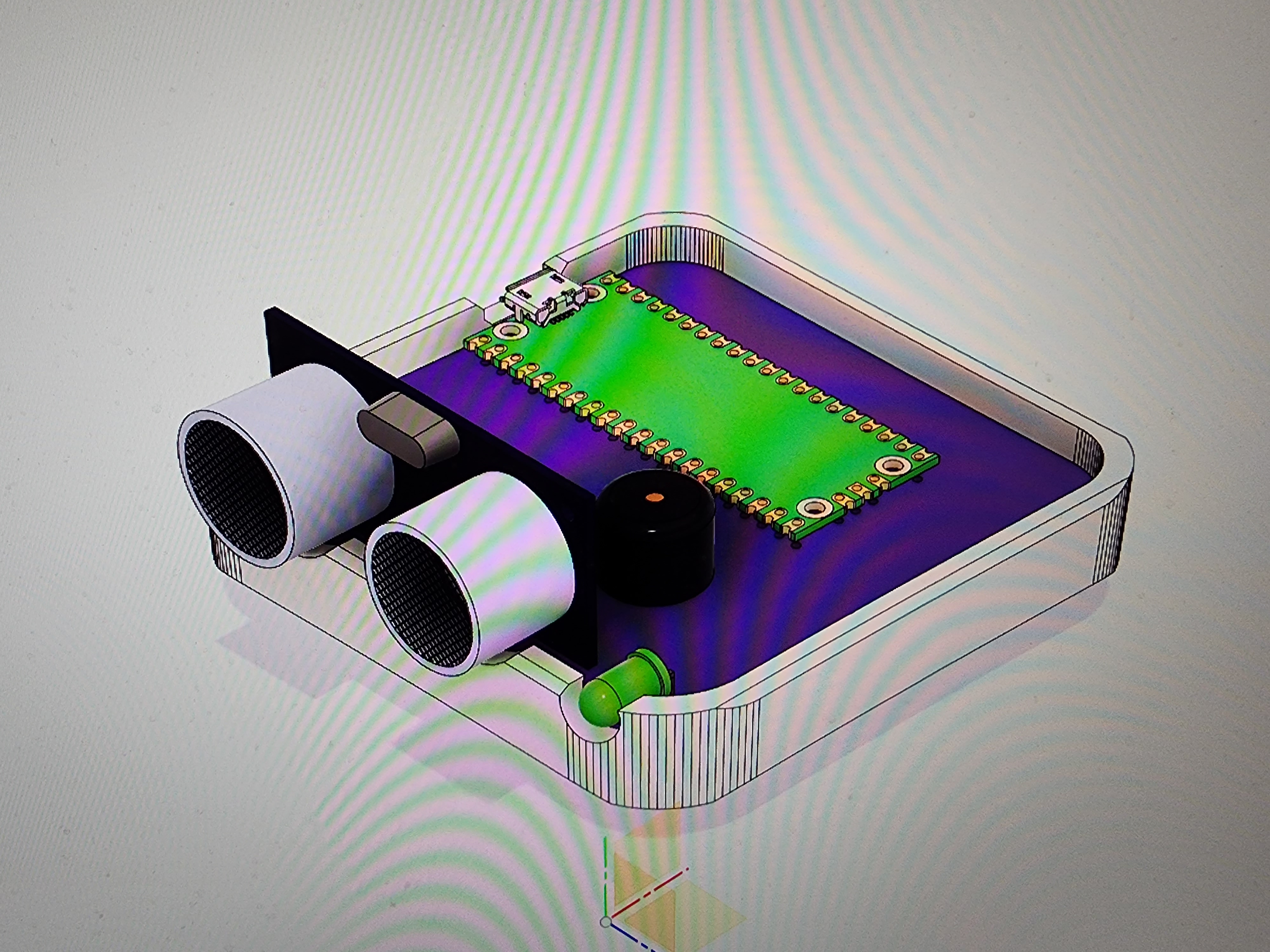 3D model of enclosure and PCB